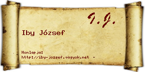 Iby József névjegykártya
